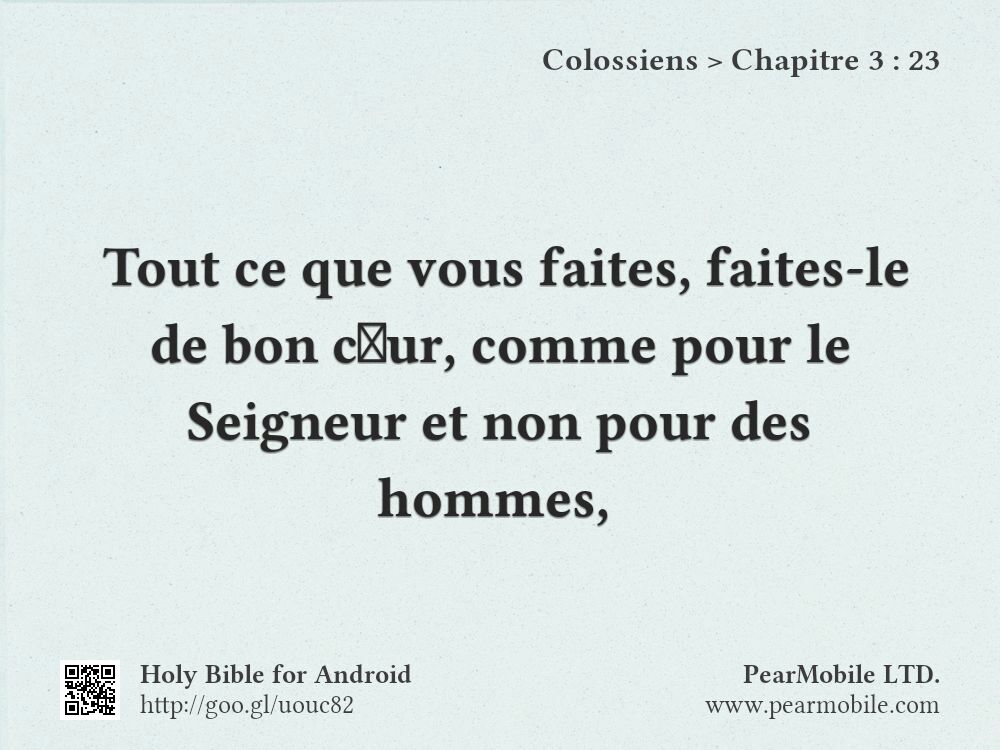 Colossiens, Chapitre 3:23
